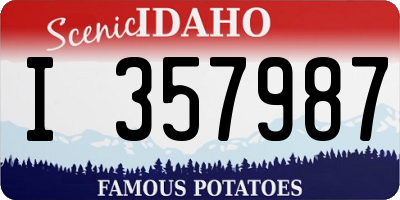 ID license plate I357987