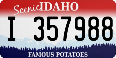 ID license plate I357988
