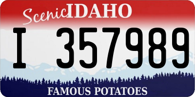 ID license plate I357989