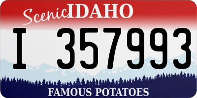 ID license plate I357993