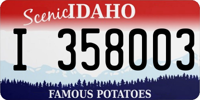 ID license plate I358003