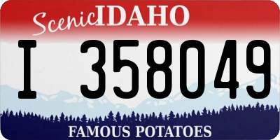 ID license plate I358049