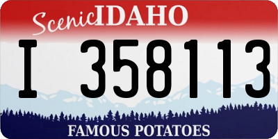 ID license plate I358113