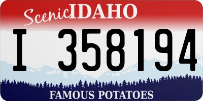 ID license plate I358194