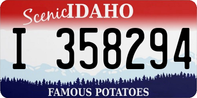 ID license plate I358294