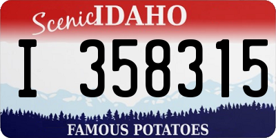 ID license plate I358315