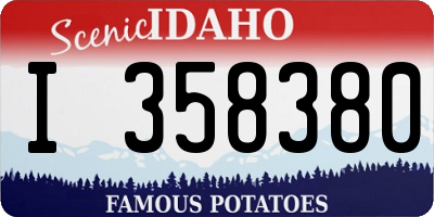 ID license plate I358380