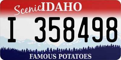 ID license plate I358498