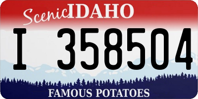 ID license plate I358504