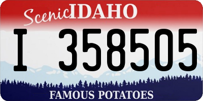 ID license plate I358505