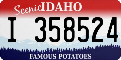 ID license plate I358524