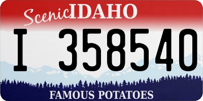 ID license plate I358540