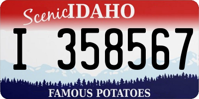 ID license plate I358567