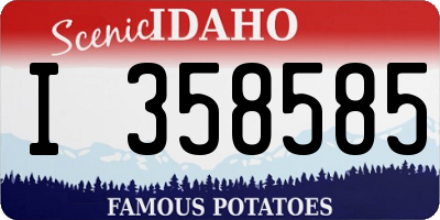 ID license plate I358585