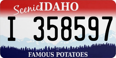 ID license plate I358597