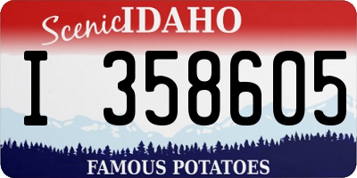 ID license plate I358605
