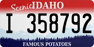 ID license plate I358792
