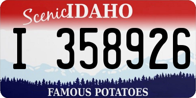 ID license plate I358926