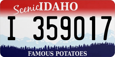 ID license plate I359017