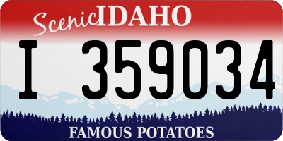 ID license plate I359034