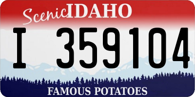 ID license plate I359104