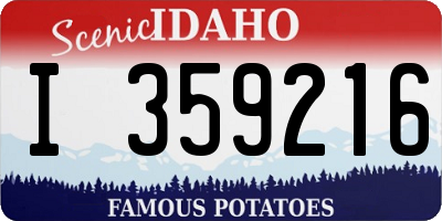 ID license plate I359216