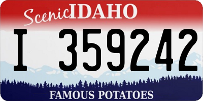 ID license plate I359242