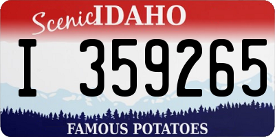 ID license plate I359265