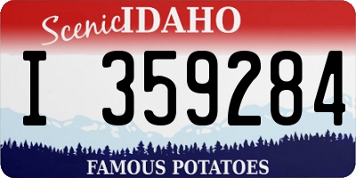 ID license plate I359284