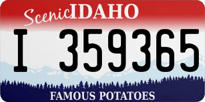 ID license plate I359365