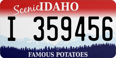 ID license plate I359456