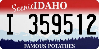 ID license plate I359512