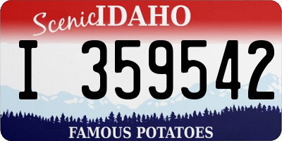 ID license plate I359542