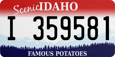 ID license plate I359581
