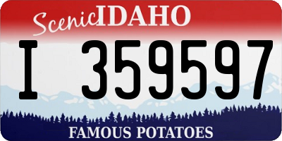 ID license plate I359597
