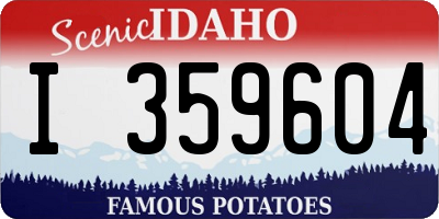 ID license plate I359604