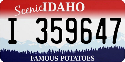 ID license plate I359647