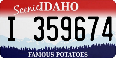 ID license plate I359674