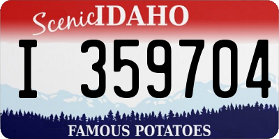 ID license plate I359704