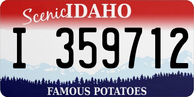 ID license plate I359712