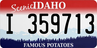 ID license plate I359713