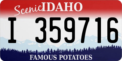 ID license plate I359716