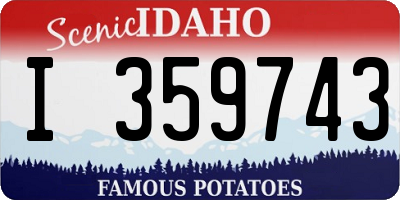 ID license plate I359743