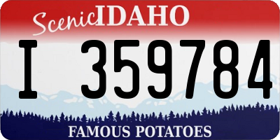 ID license plate I359784