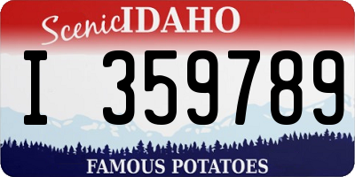 ID license plate I359789