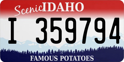 ID license plate I359794