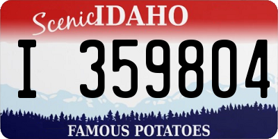ID license plate I359804
