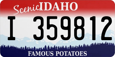 ID license plate I359812