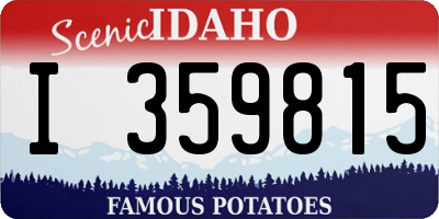 ID license plate I359815