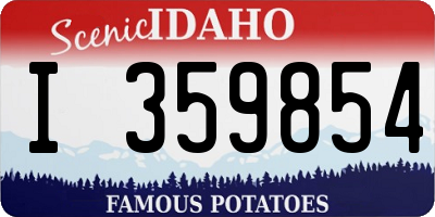 ID license plate I359854